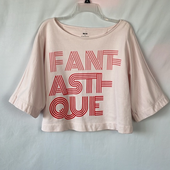 Maeve Anthropologie Light Pink "Fantastique" Oversized Tee - Size XS - Picture 2 of 14